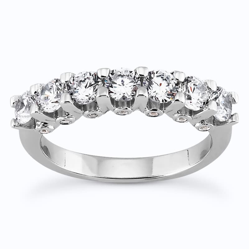 Ladies 14KT White Gold Platinum Diamond Wedding Band WB2719