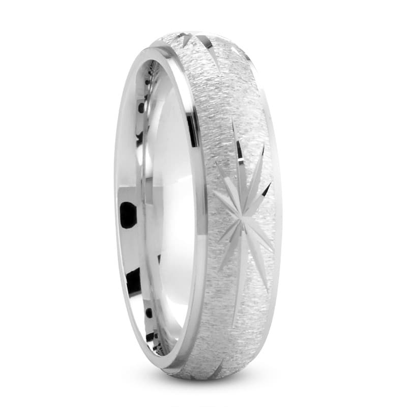 Mens 14KT White Gold Platinum Traditional Wedding Band M596