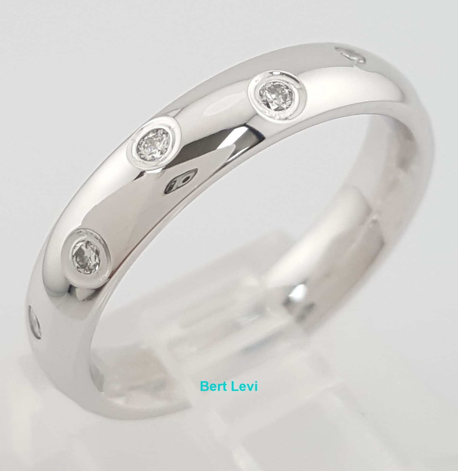 Benchmark Round Diamond Eternity Wedding Band Ring 0.24ct 4mm 14k White Gold