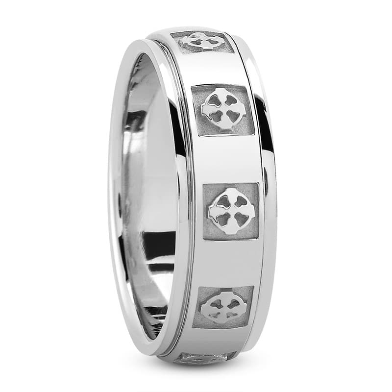 Ladies 14KT White Gold Platinum Traditional Wedding Band HM279