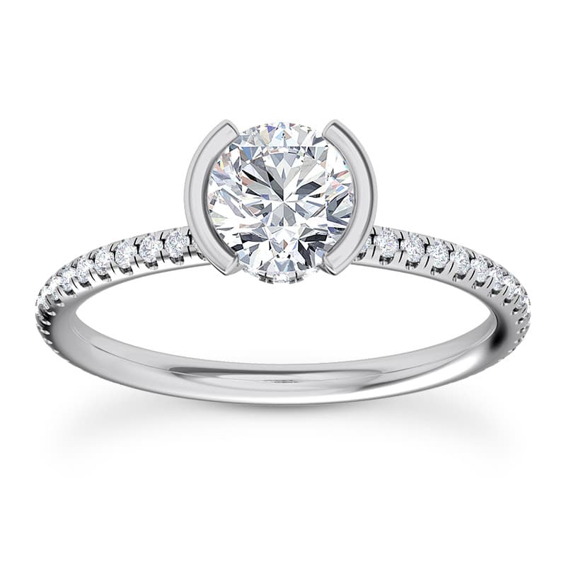 Ladies 14KT White Gold Platinum Fancy Engagement Ring ENS2425-1-A