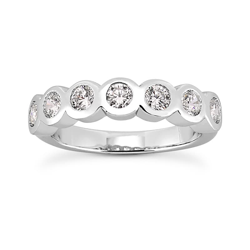 Ladies 14KT White Gold Platinum Diamond Wedding Band WB151-10