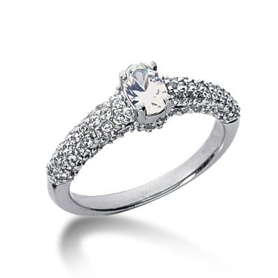 Ladies 14KT White Gold Platinum Fancy Engagement Ring ENR6432