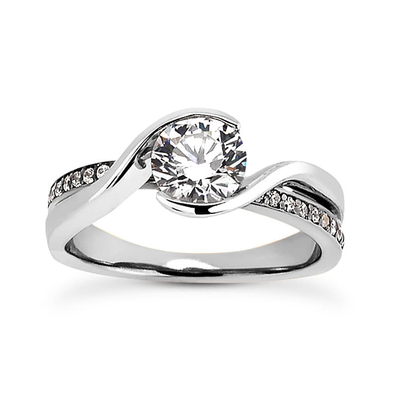 Ladies 14KT White Gold Platinum Fancy Engagement Set ENS2209-1.5-A
