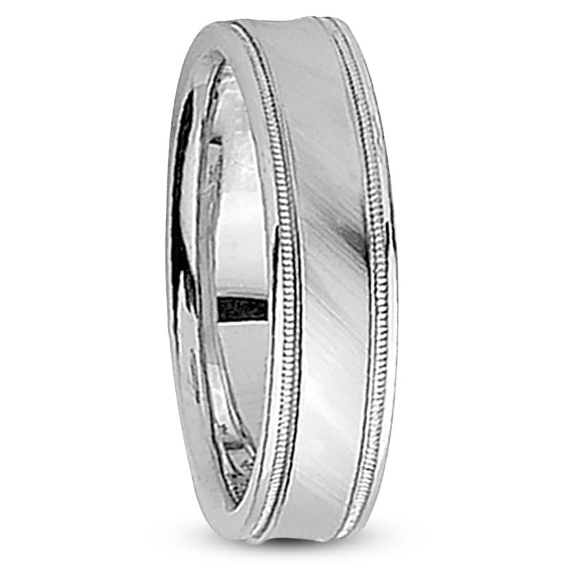 Mens 14KT White Gold Platinum Traditional Wedding Band M116