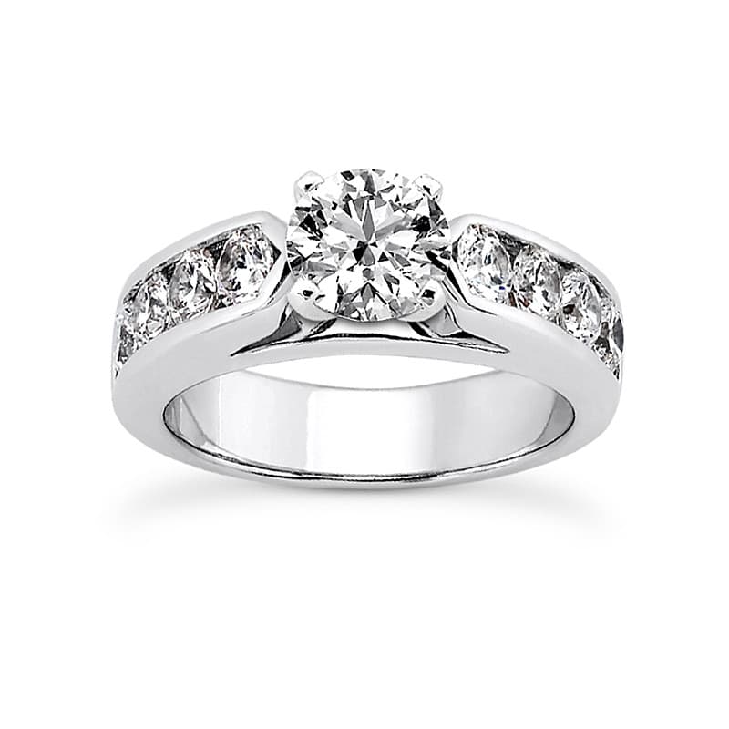 Ladies 14KT White Gold Platinum Fancy Engagement Set ENS1729-A
