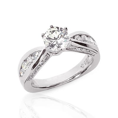 Ladies 14KT White Gold Platinum Fancy Engagement Ring ENR2916