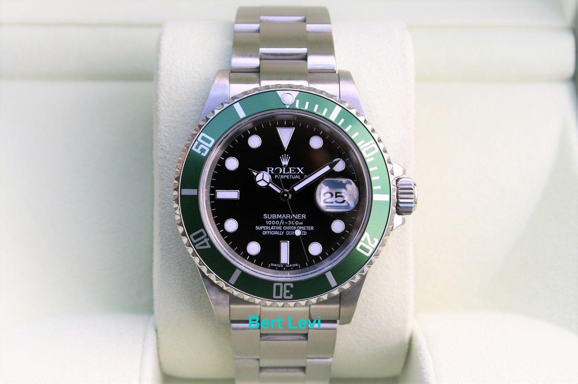 ROLEX SUBMARINER GREEN BEZEL 16610LV ANNIVERSARY SUB