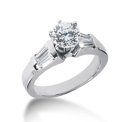 Ladies 14KT White Gold Platinum Fancy Engagement Ring ENR2357