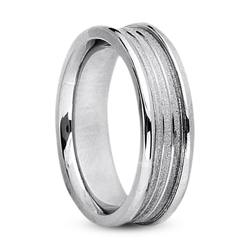 Mens 14KT White Gold Platinum Traditional Wedding Band M310