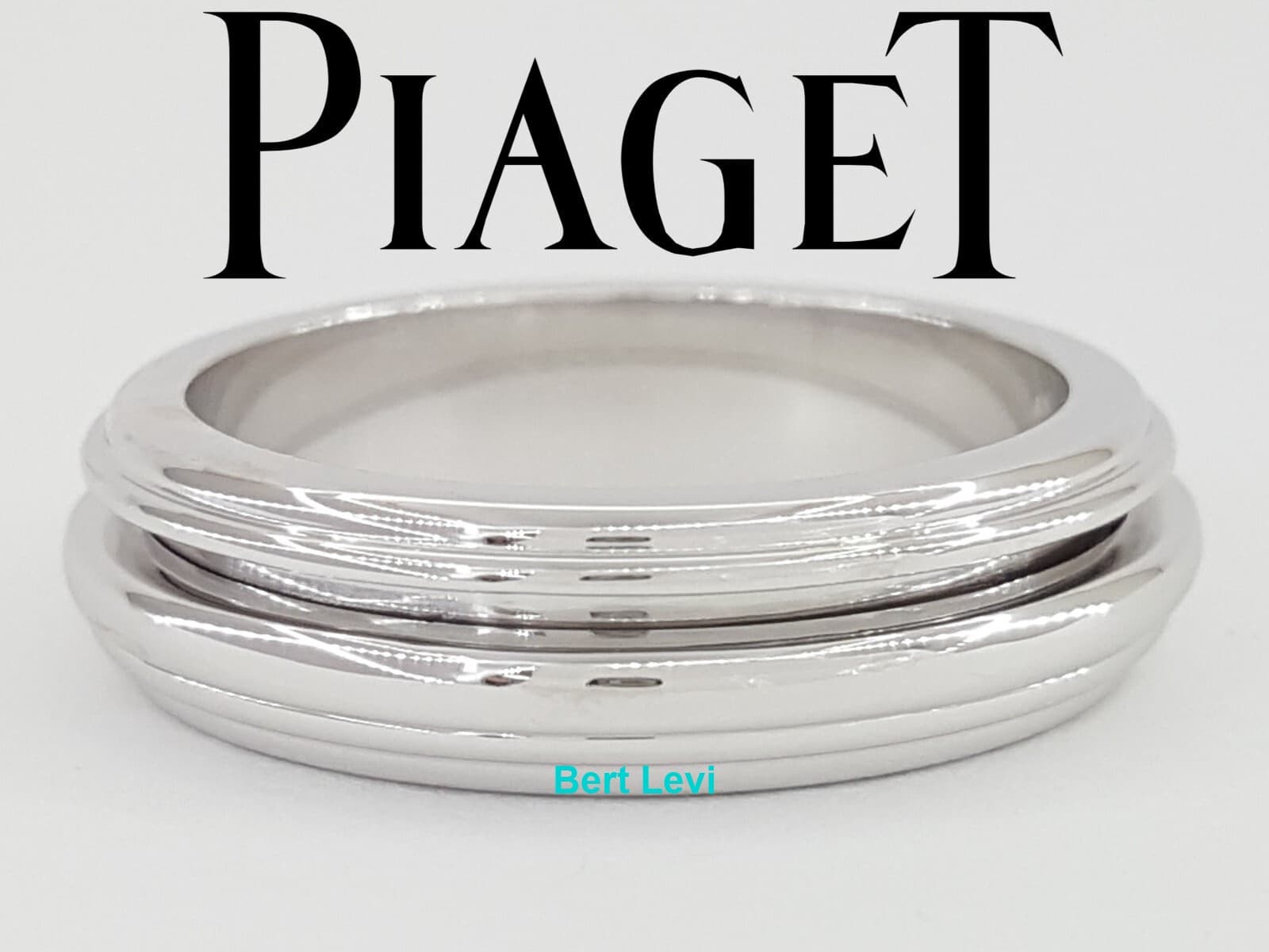 Piaget Possession 18k White Gold Wedding Band Ring 5.7 mm Size 7.25 9.5 Grams