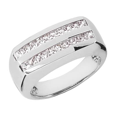 Mens 14KT White Gold Platinum Wedding Band MR1036