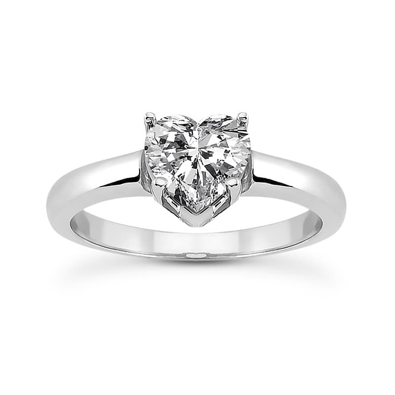Ladies 14KT White Gold Platinum Solitaire Engagement Set ENS1521-A