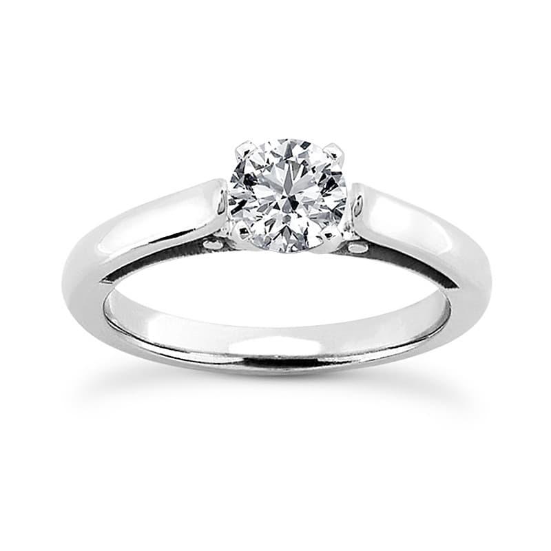 Ladies 14KT White Gold Platinum Solitaire Engagement Set ENS1984-A