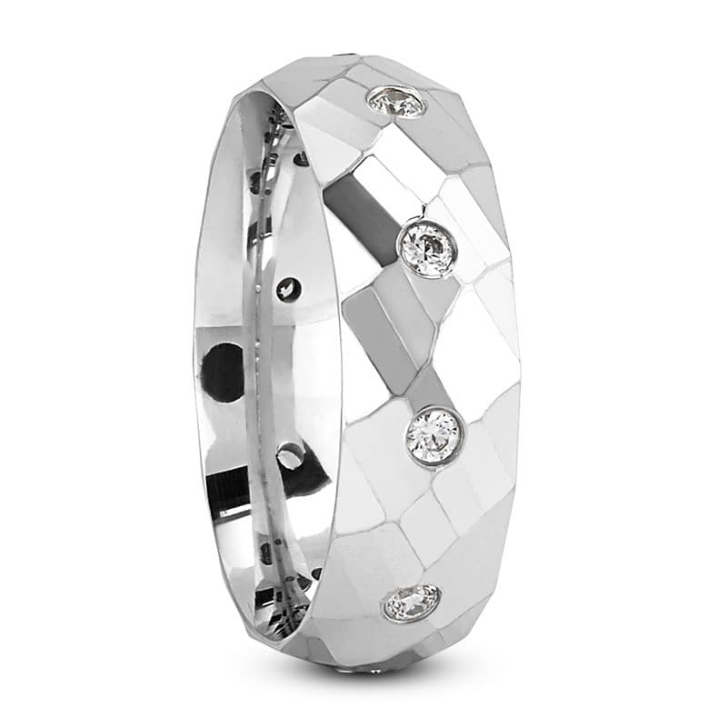 Ladies 14KT White Gold Platinum Traditional Wedding Band DB1041-7-RD