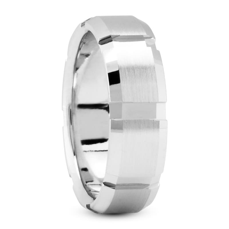 Mens 14KT White Gold Platinum Traditional Wedding Band m332