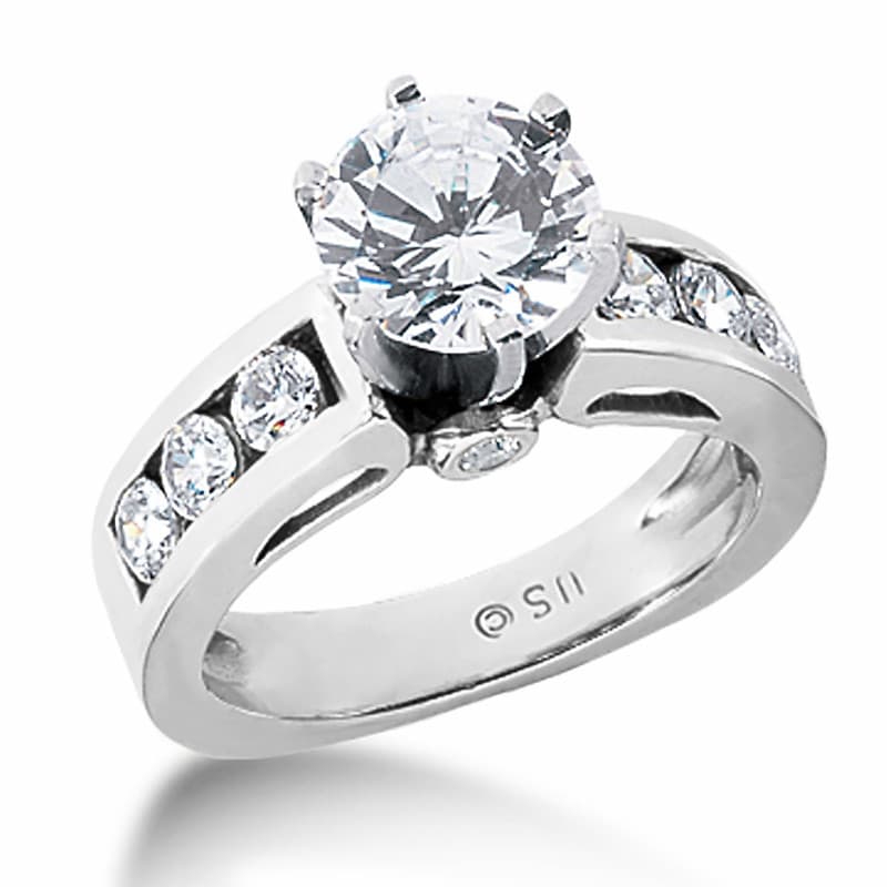 Ladies 14KT White Gold Platinum Fancy Engagement Ring ENR3082