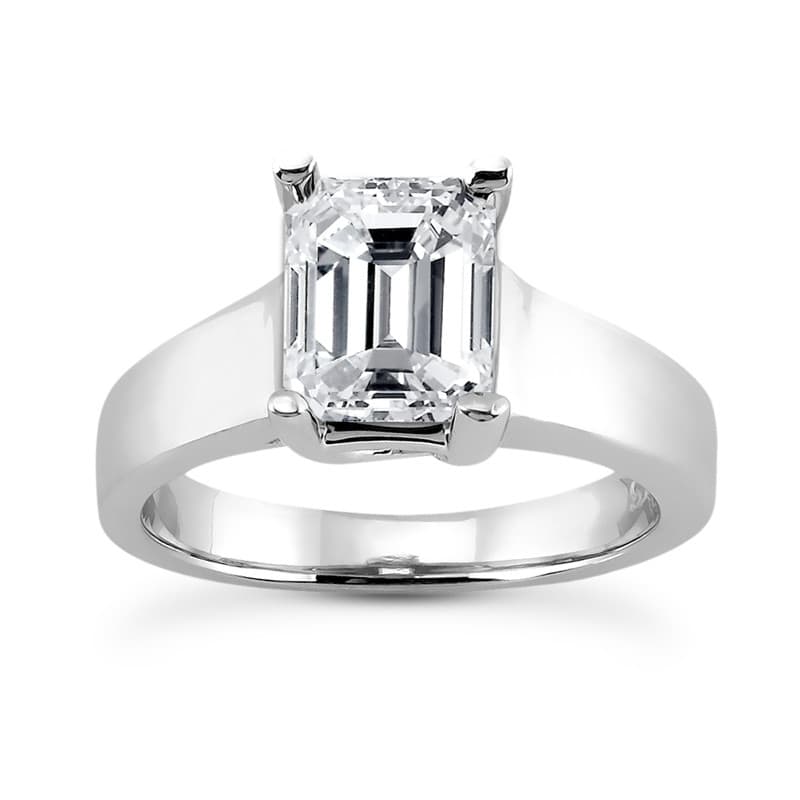 Ladies 14KT White Gold Platinum Solitaires Engagement Ring ENR2538-10x8