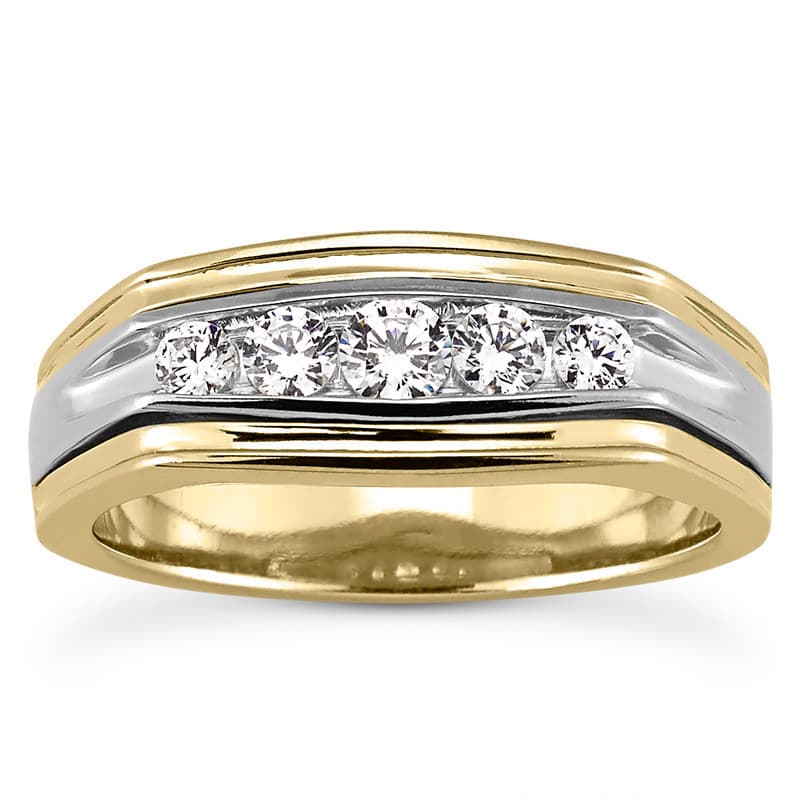 Mens 14KT White Gold Platinum Wedding Band MR1431
