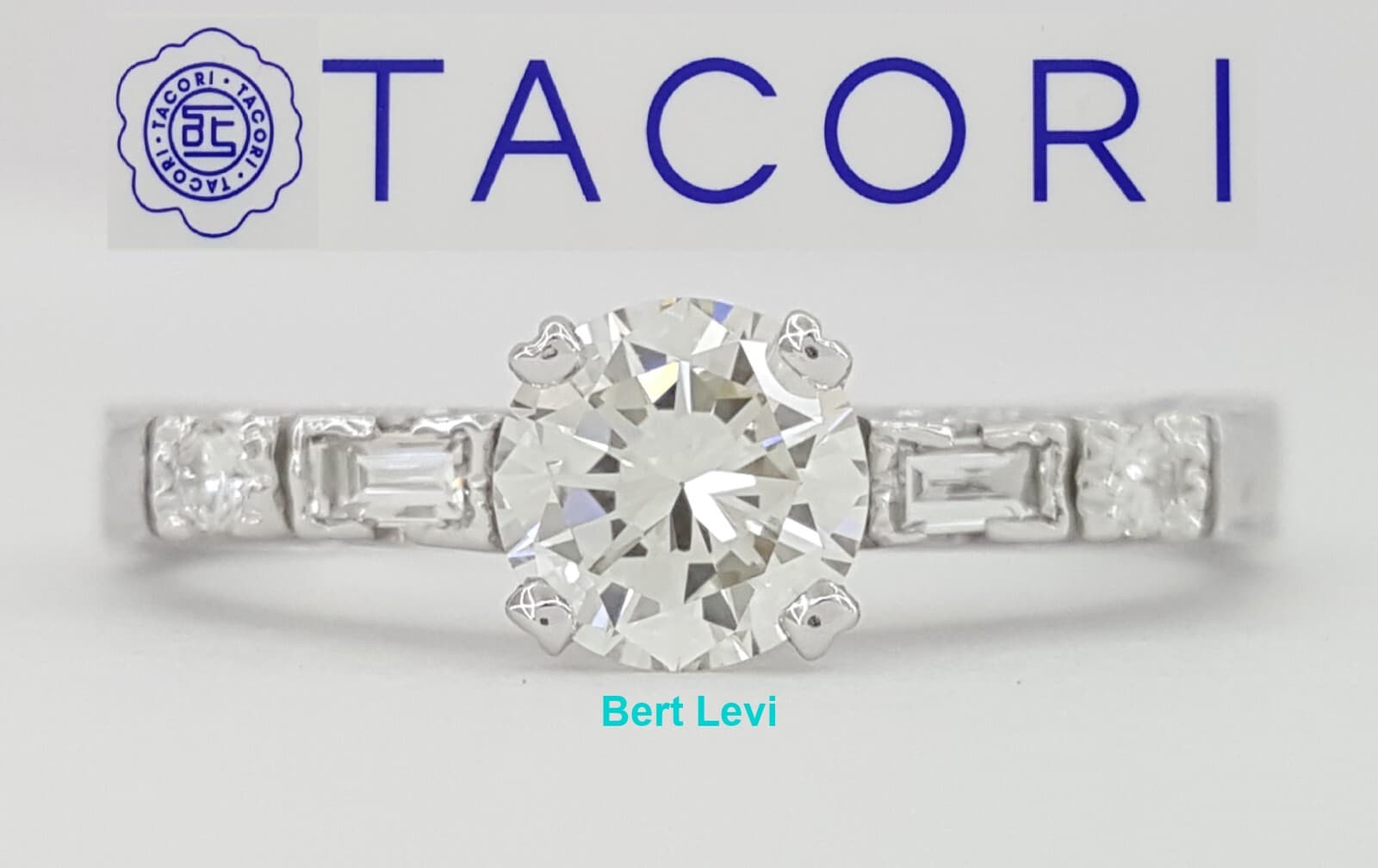 Tacori HT2222 Round Diamond Hand Engraved 0.69 ct Platinum Engagement Ring $5740