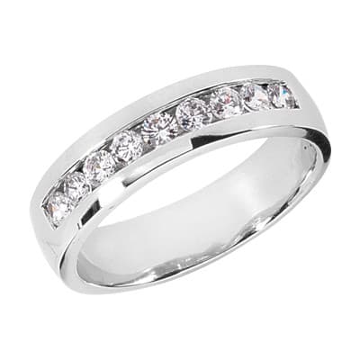Mens 14KT White Gold Platinum Wedding Band MR1098