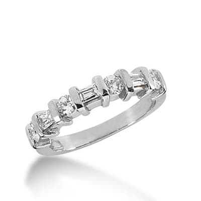 Ladies 14KT White Gold Platinum Diamond Wedding Band WB1669