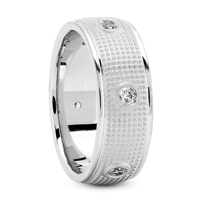 Ladies 14KT White Gold Platinum Traditional Wedding Band DB1302
