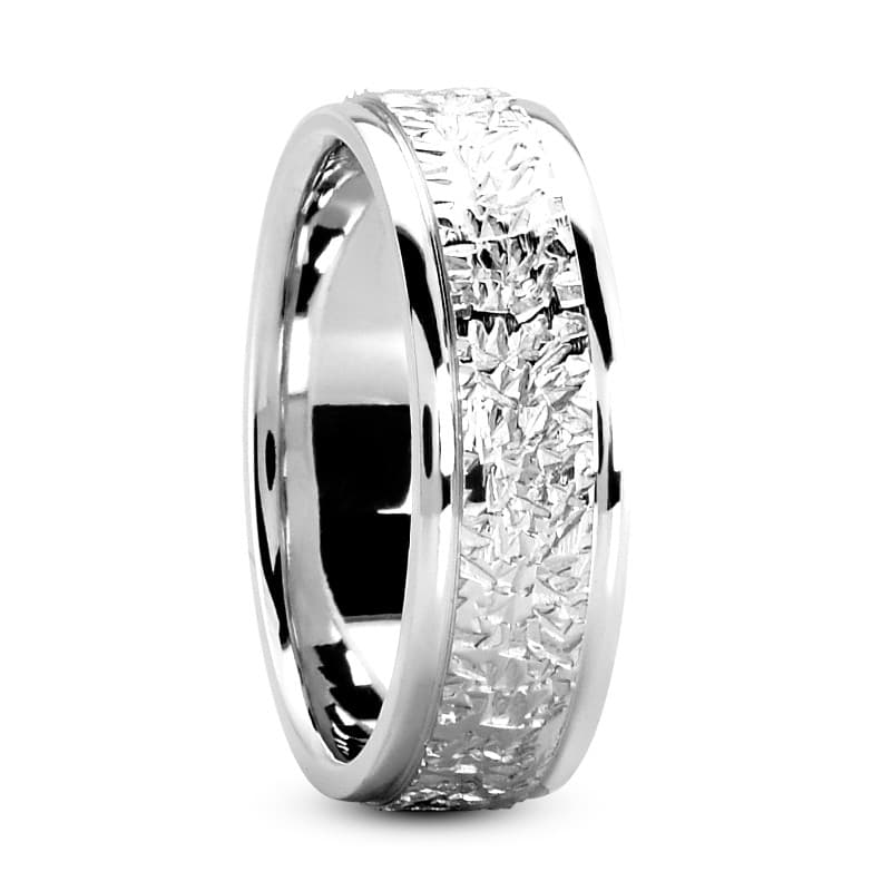 Mens 14KT White Gold Platinum Traditional Wedding Band M603
