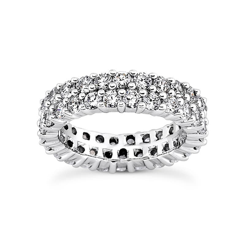 Ladies 14KT White Gold Platinum Eternity Wedding Band EWB283-4