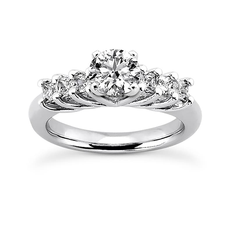 Ladies 14KT White Gold Platinum Fancy Engagement Set ENS1105-A