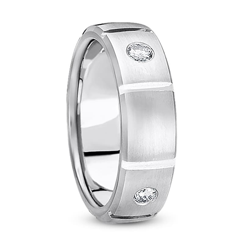 Ladies 14KT White Gold Platinum Traditional Wedding Band DB1099-7-RD