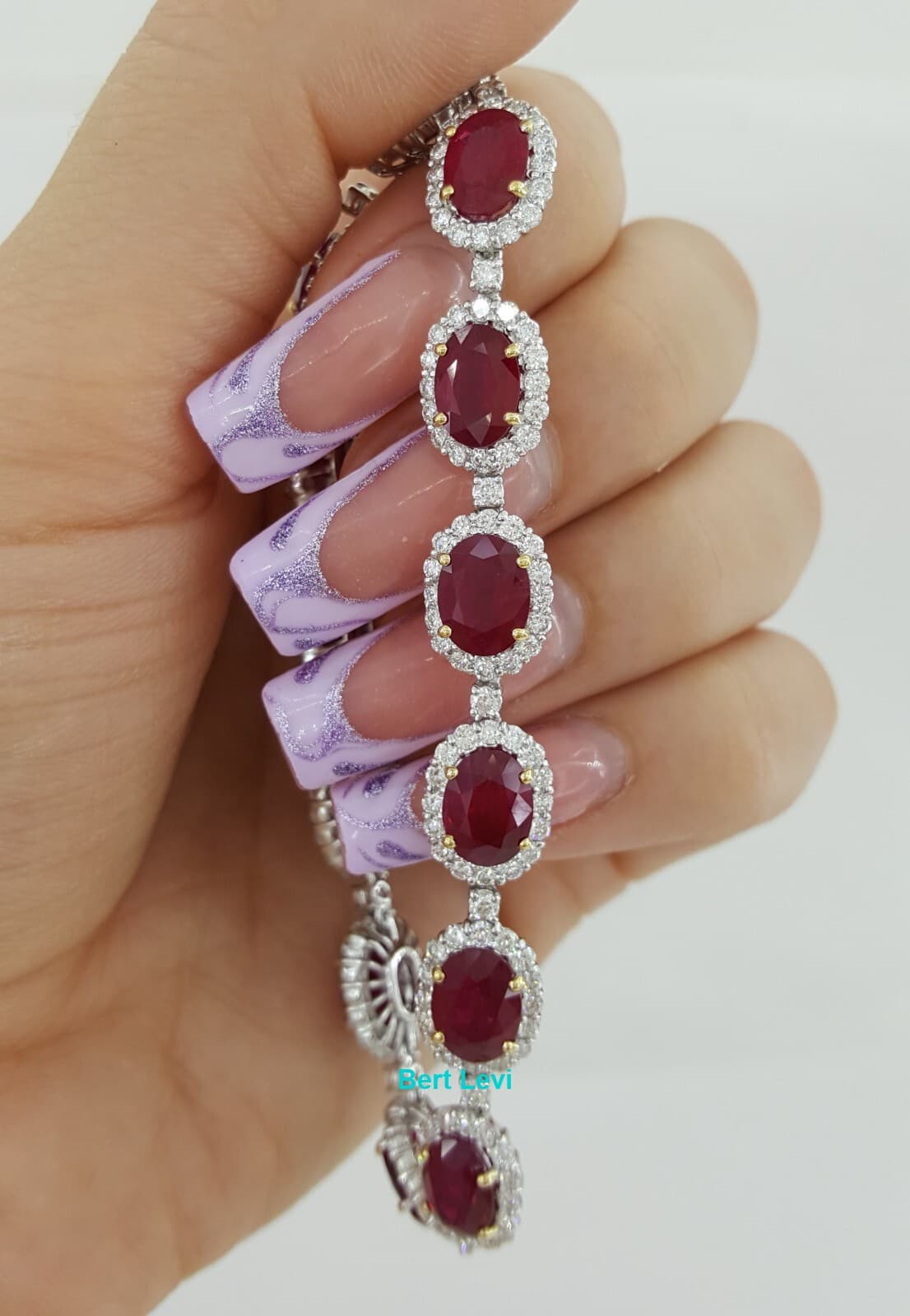 Oval Burma Pigeon Blood Ruby & Diamond 18k 2-Tone Gold Bracelet 24.5 ct Rt $180K