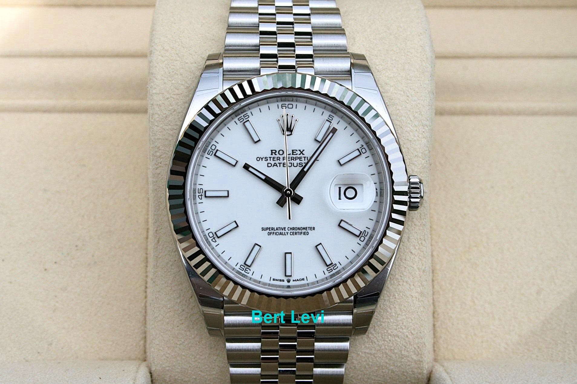 ROLEX 126334 DATEJUST 41MM WATCH WHITE DIAL NIB