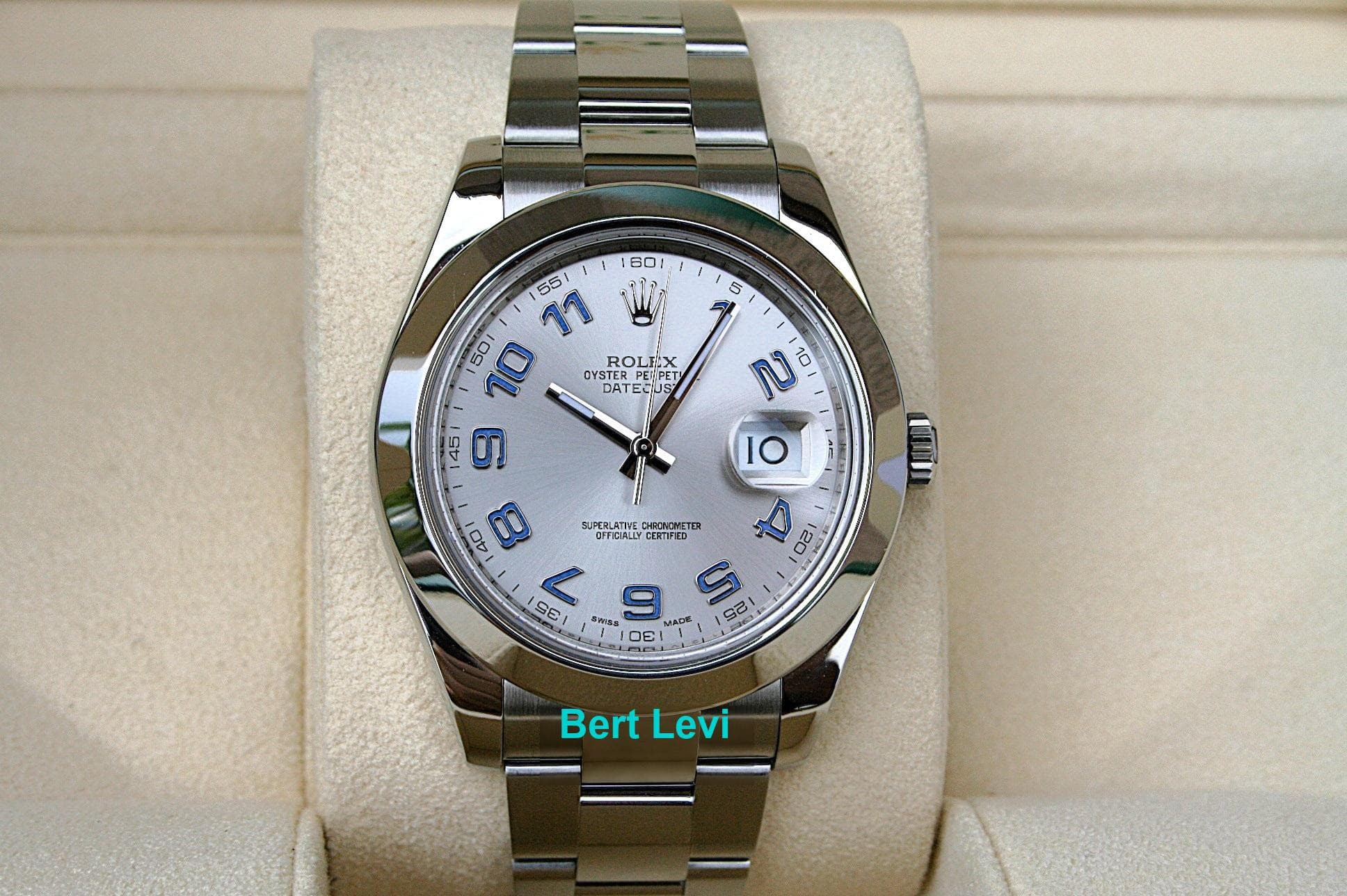 ROLEX 116300 DATEJUST 41MM WATCH BLUE ARABIC DIAL