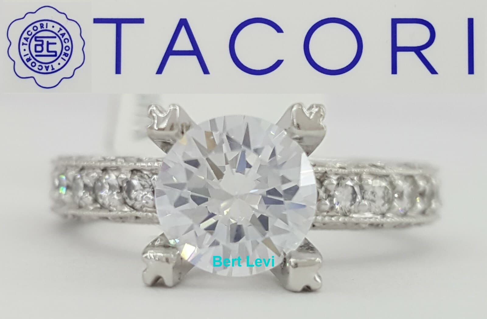 1 ct TACORI HT2229A Crescent Platinum Semi-Mount Diamond Engagement Ring $8,380