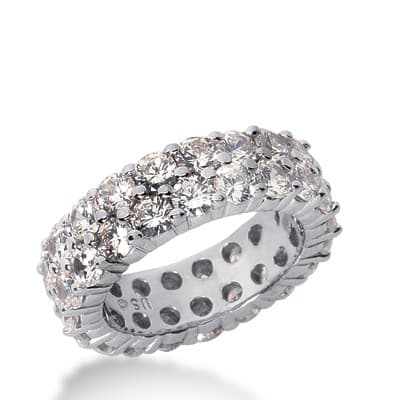 Ladies 14KT White Gold Platinum Eternity Wedding Band EWB169-10-4