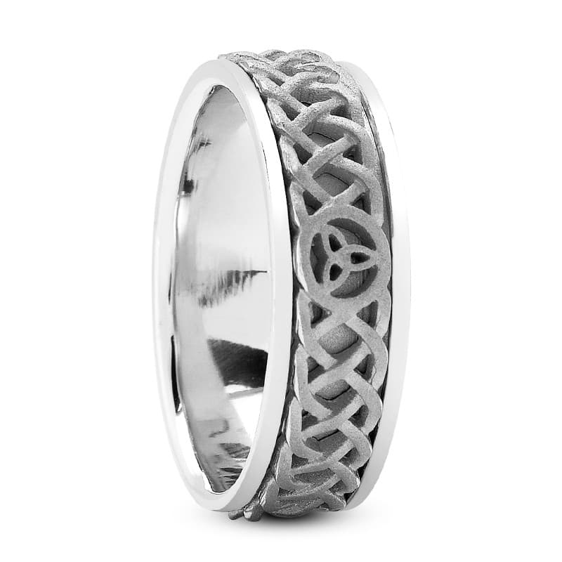 Ladies 14KT White Gold Platinum Traditional Wedding Band HM267