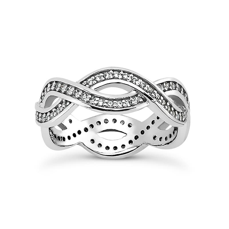 Ladies 14KT White Gold Platinum Eternity Wedding Band EWB502-0.5-4
